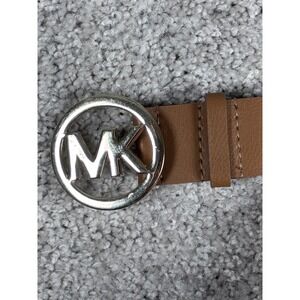 Michael Kors Belt Genuine Leather Silver Logo‎ Buckle Women's Small READ